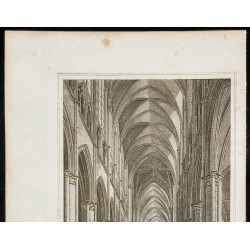 Gravure de 1829 - Nef de la Cathédrale d'Amiens - 2