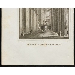 Gravure de 1829 - Nef de la Cathédrale d'Amiens - 3