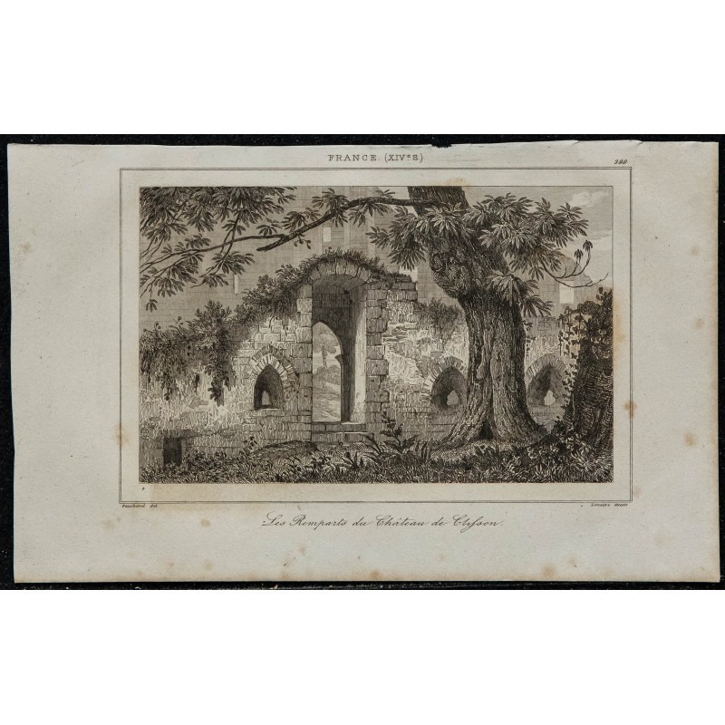1844 - Vue des remparts du château de Clisson 