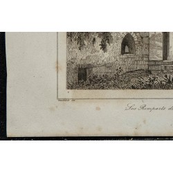 1844 - Vue des remparts du château de Clisson 