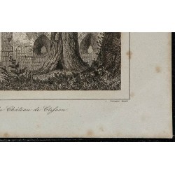 1844 - Vue des remparts du château de Clisson 