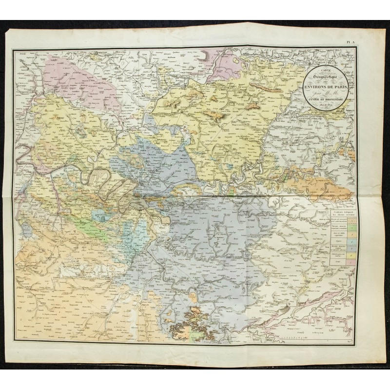 1836 - Carte géologique de Paris 