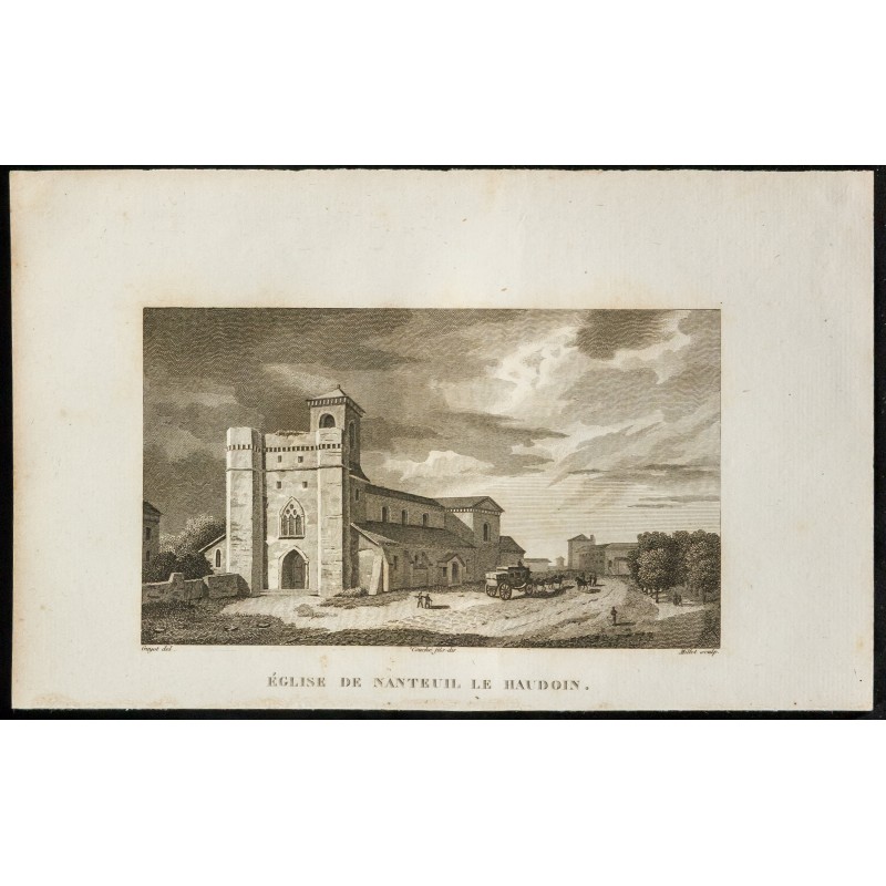 Gravure de 1829 - Eglise de Nantueil le Haudoin - 1
