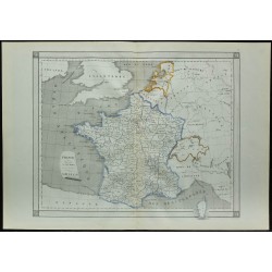 1850 - Carte de France et pays limitrophes 
