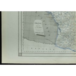 1850 - Carte de France et pays limitrophes 