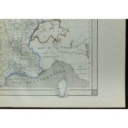 1850 - Carte de France et pays limitrophes 