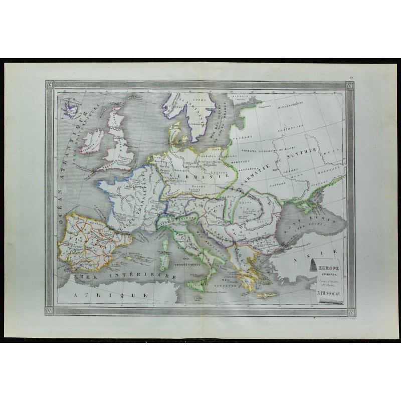 1850 - Carte de l'Europe ancienne 