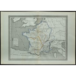 1850 - Carte de la Gaule Transalpine 