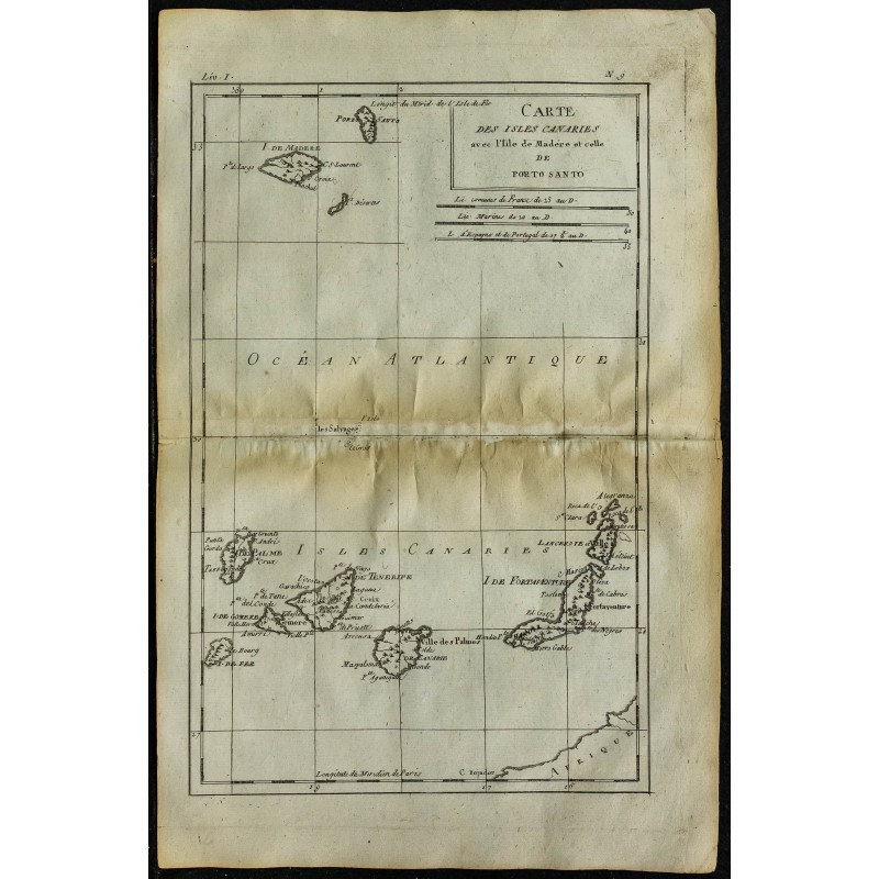 1784 - Carte ancienne des isles Canaries avec l'Ile de Madère 1784 - Carte ancienne des isles Canaries avec l'Ile de Madère