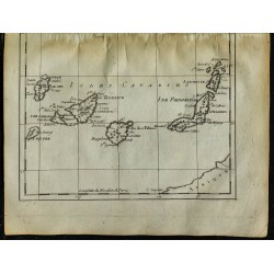 1784 - Carte ancienne des isles Canaries avec l'Ile de Madère 