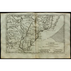 1784 - Carte ancienne du Brésil & Uruguay 