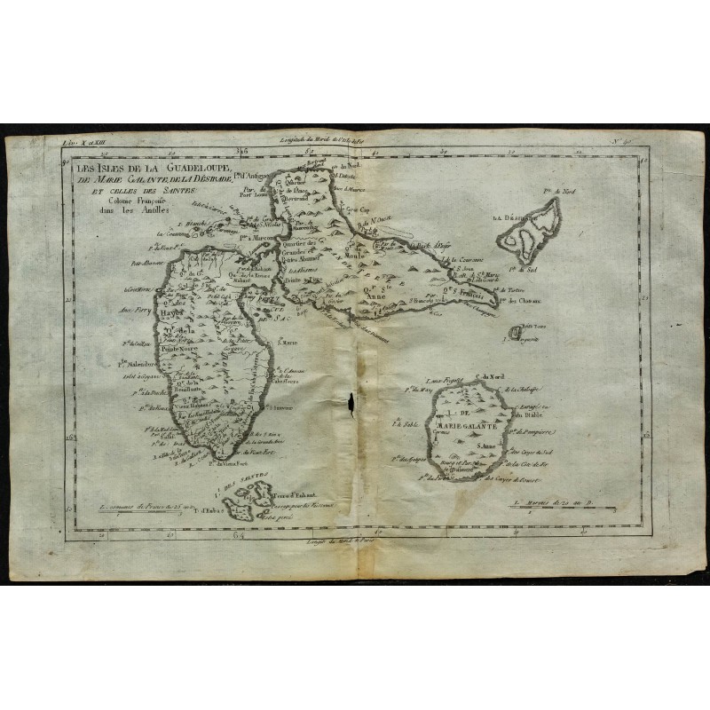 1784 - Carte de la Guadeloupe, Marie-Galante et La Désirade 1784 - Carte de la Guadeloupe, Marie-Galante et La Désirade