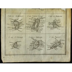 1784 - Carte des îles des Antilles 