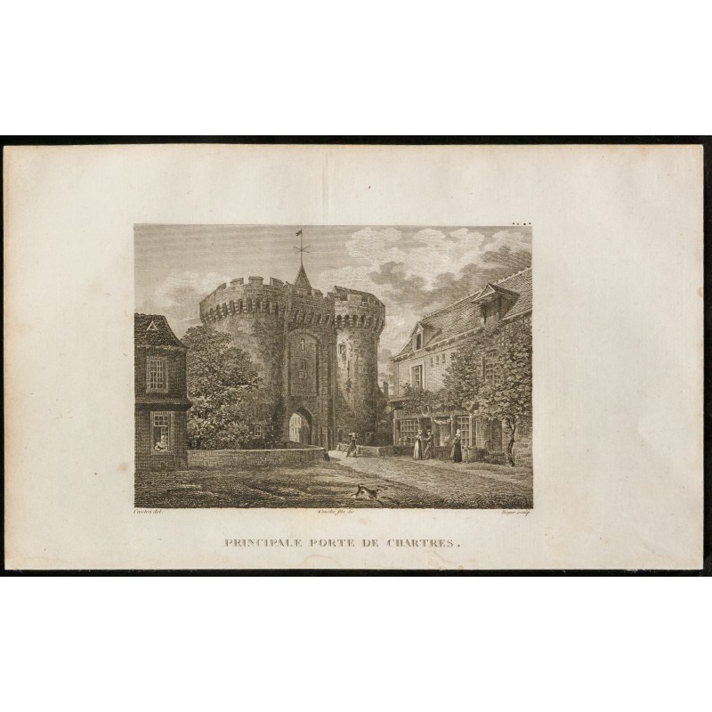 Gravure de 1829 - Principale Porte de Chartres - 1