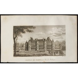 Gravure de 1829 - Chateau de Madrid au Bois de Boulogne - 1