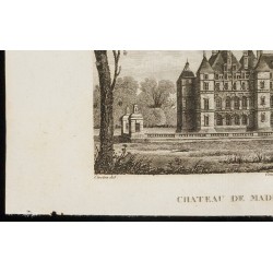 Gravure de 1829 - Chateau de Madrid au Bois de Boulogne - 4