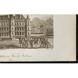 Gravure de 1829 - Chateau de Madrid au Bois de Boulogne - 5