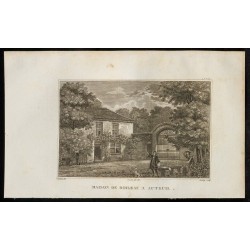 Gravure de 1829 - Maison de Boileau à Auteuil - 1
