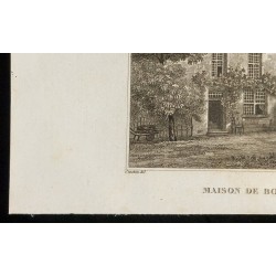 Gravure de 1829 - Maison de Boileau à Auteuil - 4