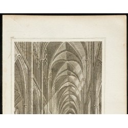 Gravure de 1829 - Intérieur de l'abbaye de St Ouen - 2