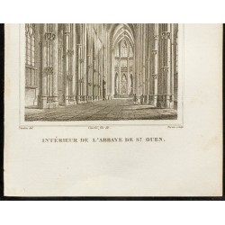 Gravure de 1829 - Intérieur de l'abbaye de St Ouen - 3