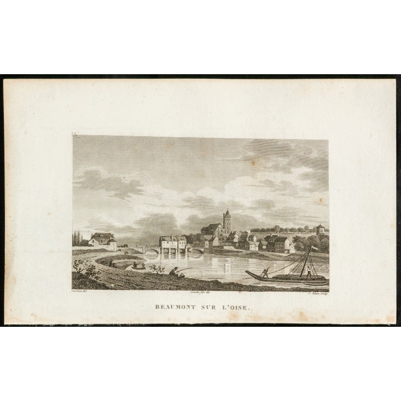 Gravure de 1829 - Beaumont sur l'Oise - 1