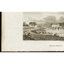 Gravure de 1829 - Beaumont sur l'Oise - 4
