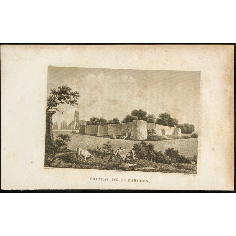 Gravure de 1829 - Château de Luzarches - 1