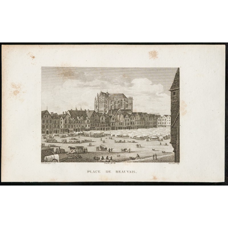 Gravure de 1829 - Place de Beauvais - 1