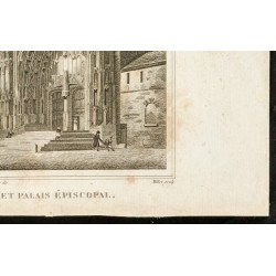 Gravure de 1829 - St Pierre de Beauvais et Palais épiscopal - 5
