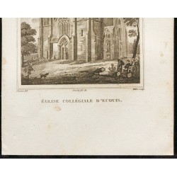 Gravure de 1829 - Église collégiale d'Ecouis - 3