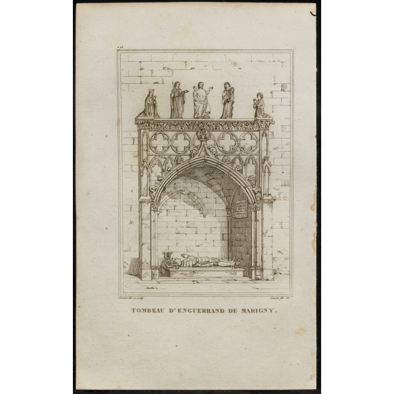 Gravure de 1829 - Tombeau d'enguerrand de Marigny - 1