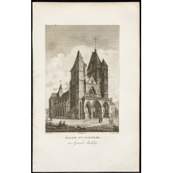 Gravure de 1829 - Eglise Ste Clotilde au Grand Andelys - 1