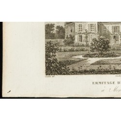 Gravure de 1829 - Ermitage de J.J. Rousseau à Montmorency - 4