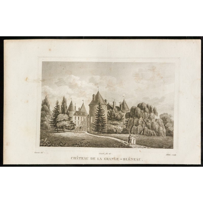 Gravure de 1829 - Château de la Grange-Bléneau - 1