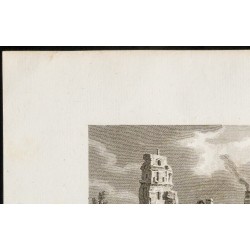Gravure de 1829 - Village et tour de la Queue - 2