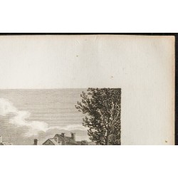 Gravure de 1829 - Village et tour de la Queue - 3