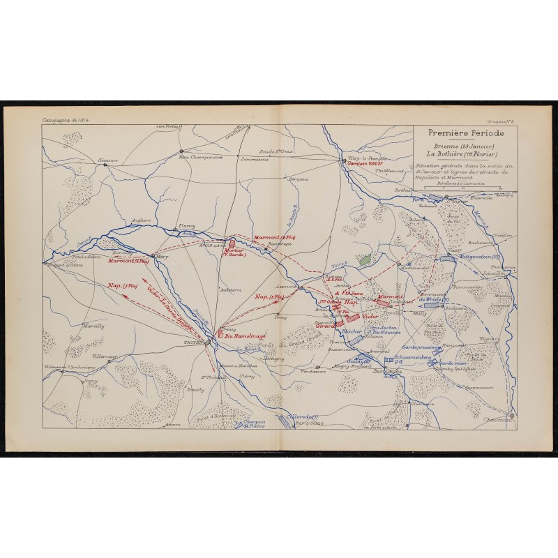 1900 - Carte des Opérations - Brienne à La Rothière 