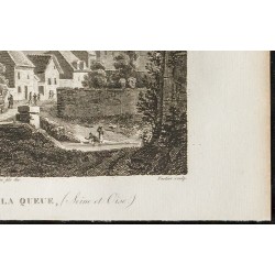 Gravure de 1829 - Village et tour de la Queue - 5