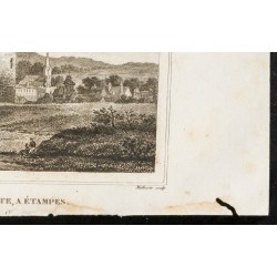 Gravure de 1829 - Tour de Guinette à Etampes - 5