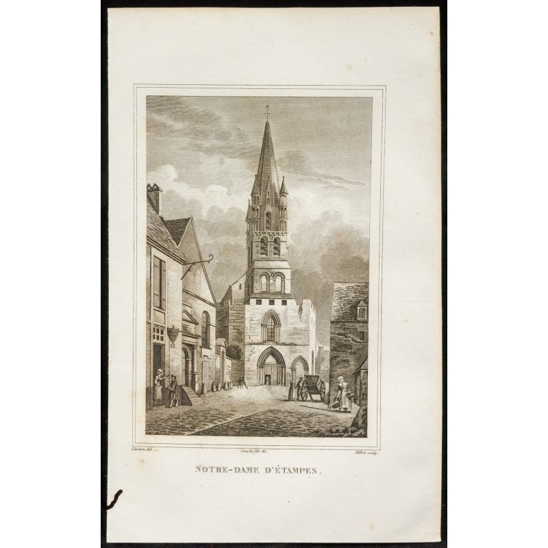 Gravure de 1829 - Notre-Dame d'Etampes - 1