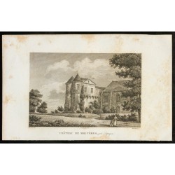 Gravure de 1829 - Château de Bruyères, près d'Arpajon - 1