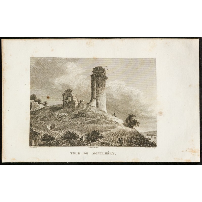 Gravure de 1829 - Tour de Montlhéry - 1