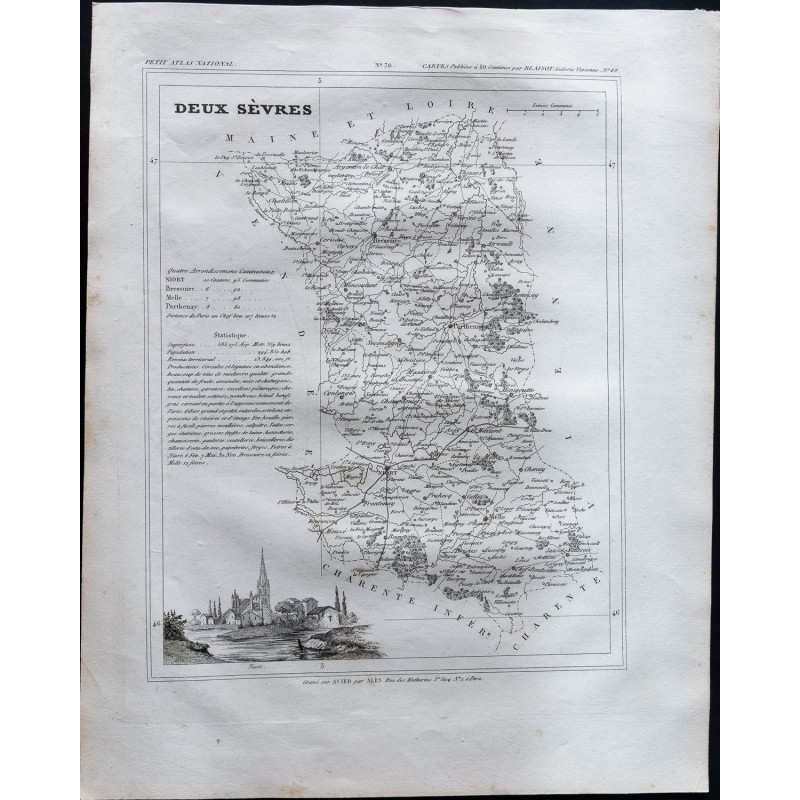 Gravure de 1833 - Département des Deux Sèvres - 1