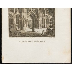 Gravure de 1829 - Cathédrale d'Evreux - 3