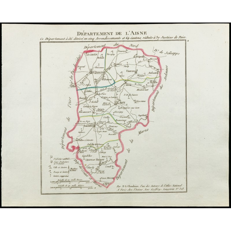 Gravure de 1802 - Département de l'Aisne - 1