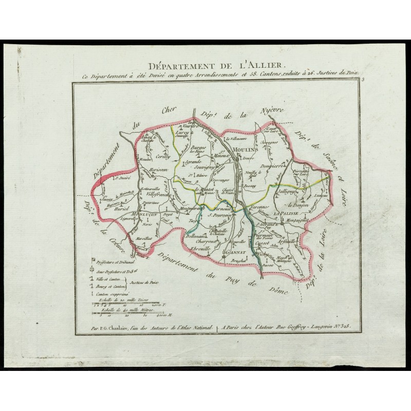 Gravure de 1802 - Département de l'Allier - 1