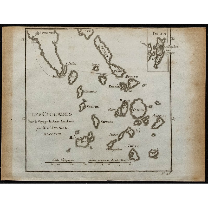 1788 - Carte de l'archipel des Cyclades 