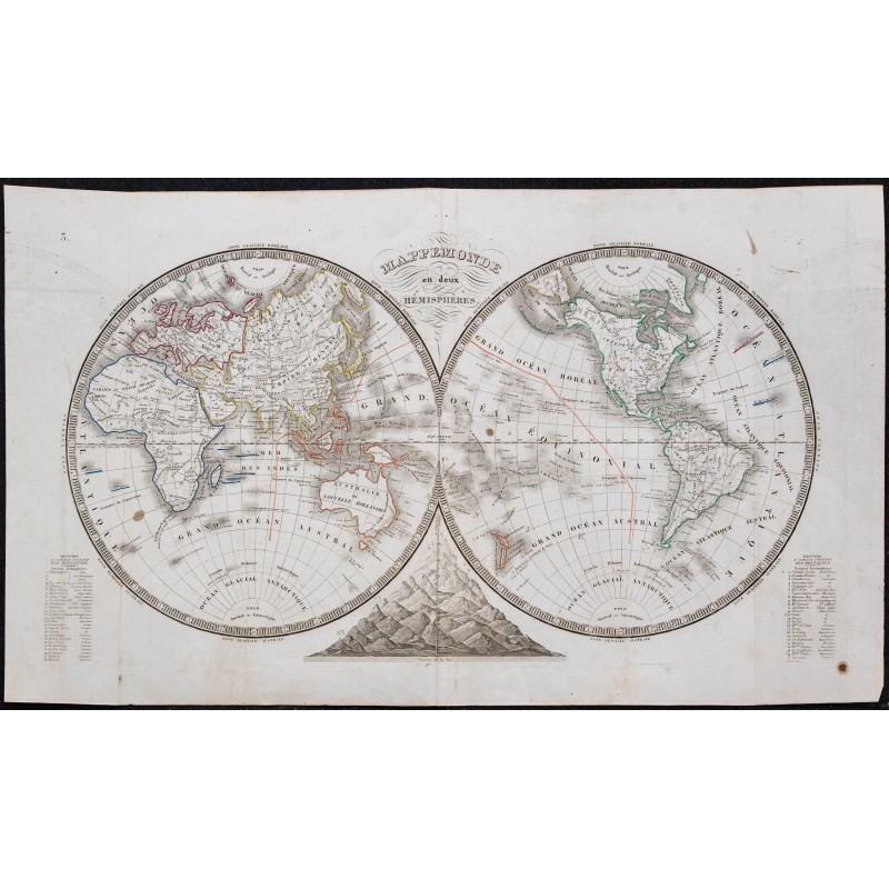 1848 - Mappemonde en deux hémisphères 1848 - Mappemonde en deux hémisphères