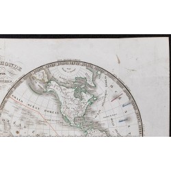 1848 - Mappemonde en deux hémisphères 